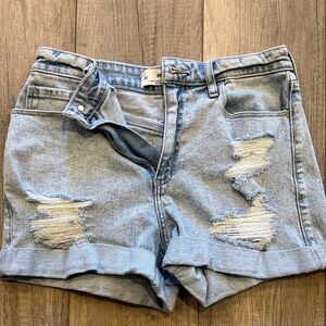 Hollister Light Blue Distressed Jean Shorts